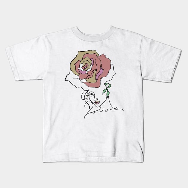 Beautiful me line artwork Kids T-Shirt by Smriti_artwork